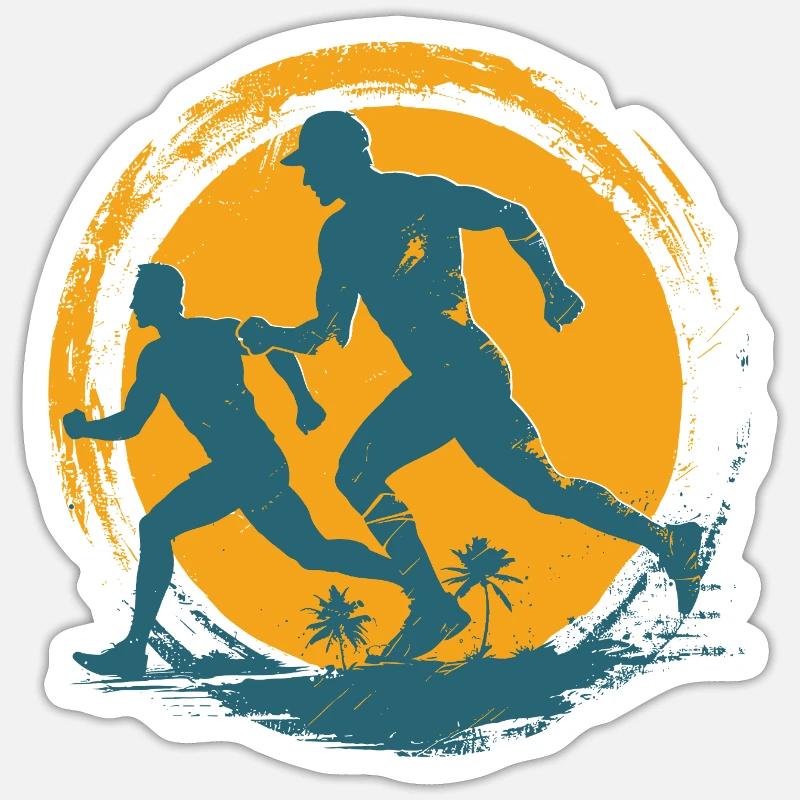 Marathon runner - Sticker size S (10 x 10 cm) - white matte