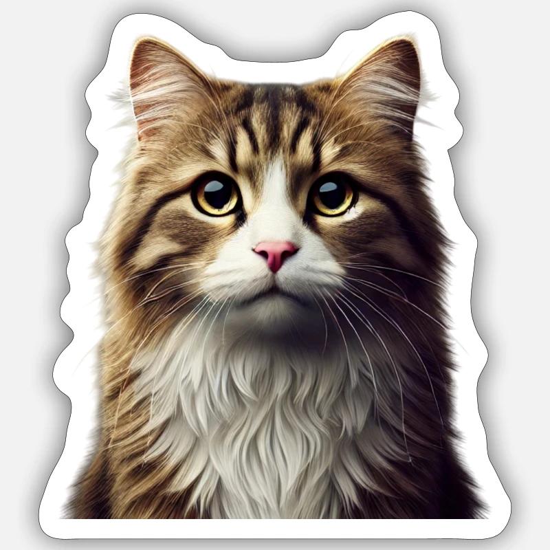 Katze - Sticker Größe S (10 x 10 cm) - Mattweiß