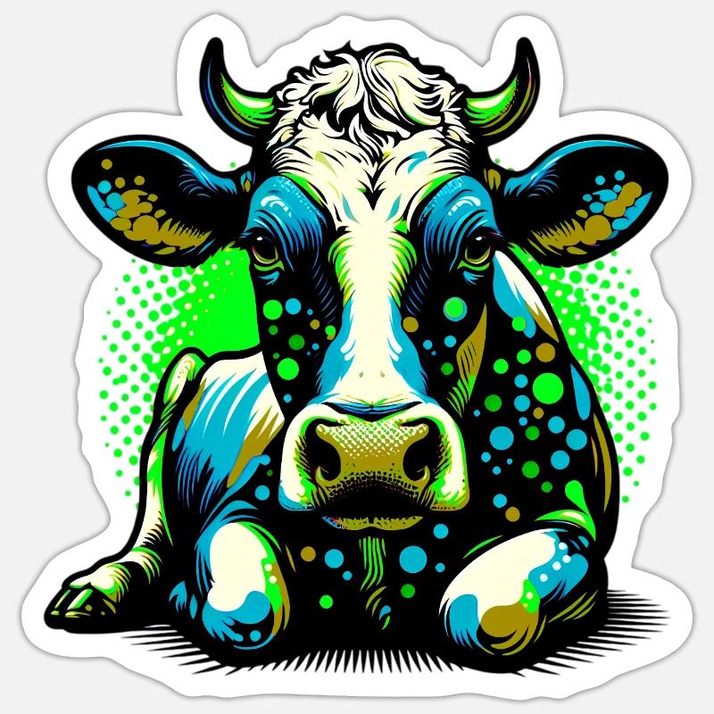 Vache - Sticker taille S (10 x 10 cm) - blanc mat