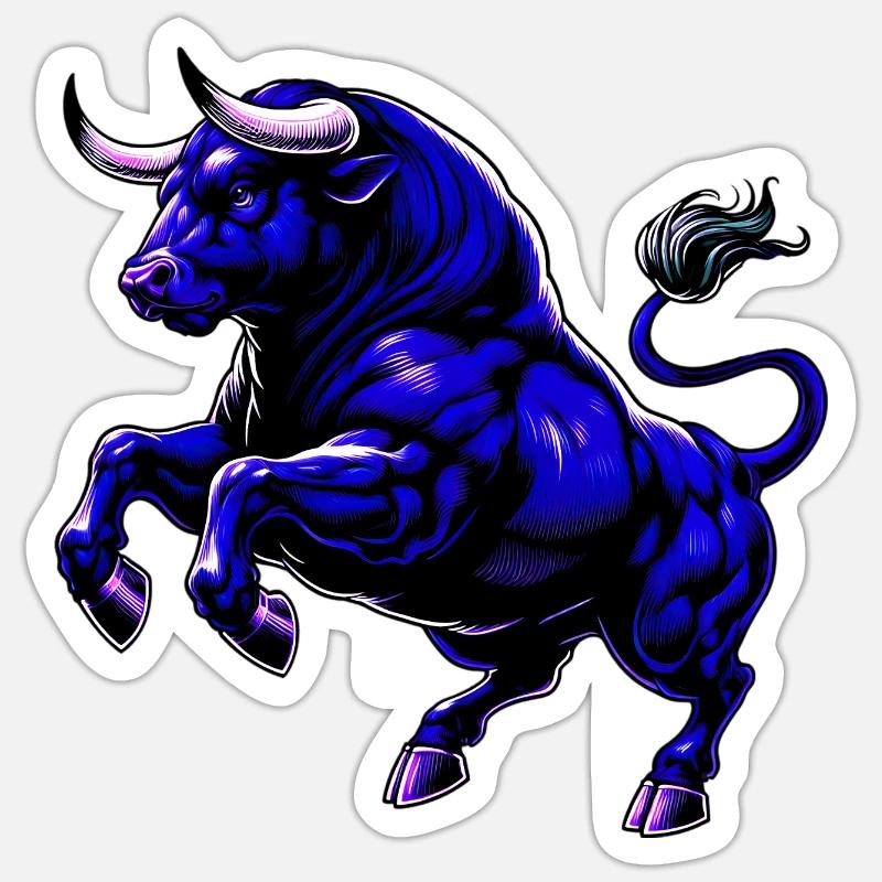 Stier - Sticker Größe S (10 x 10 cm) - Mattweiß