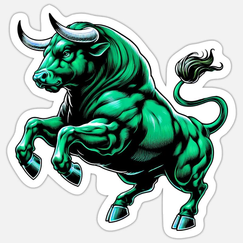Taureau - Sticker taille S (10 x 10 cm) - blanc mat