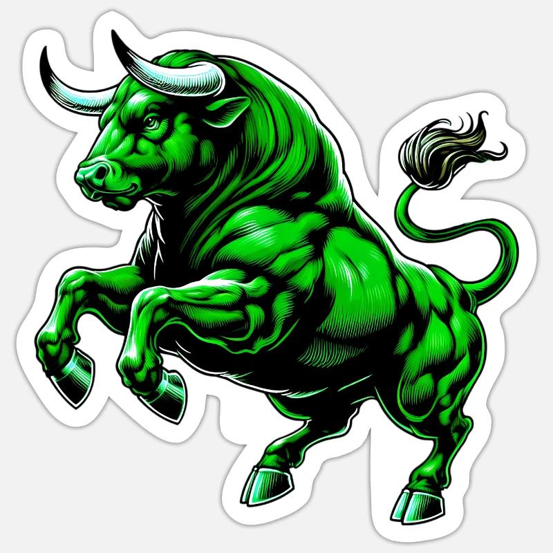 Taureau - Sticker taille S (10 x 10 cm) - blanc mat