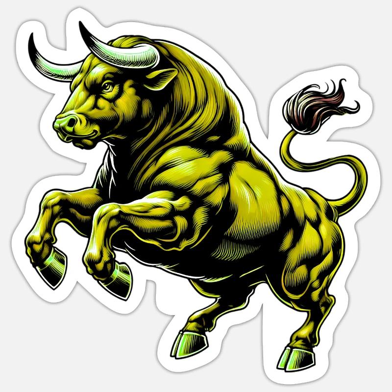 Bull - Sticker size S (10 x 10 cm) - white matte