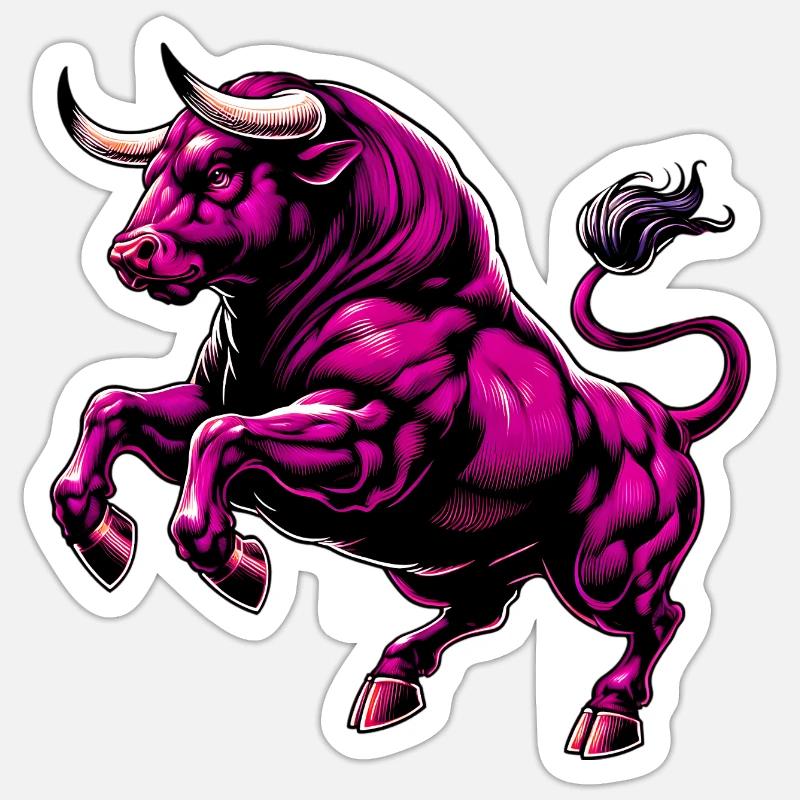 Stier - Sticker Größe S (10 x 10 cm) - Mattweiß