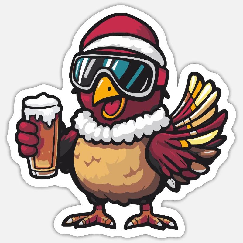 Turkey Après Ski Beer Comic - Sticker size S (10 x 10 cm) - white matte