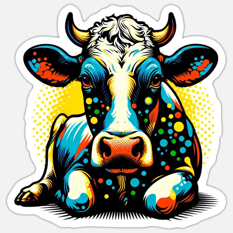 Kuh - Sticker Größe S (10 x 10 cm) - Mattweiß