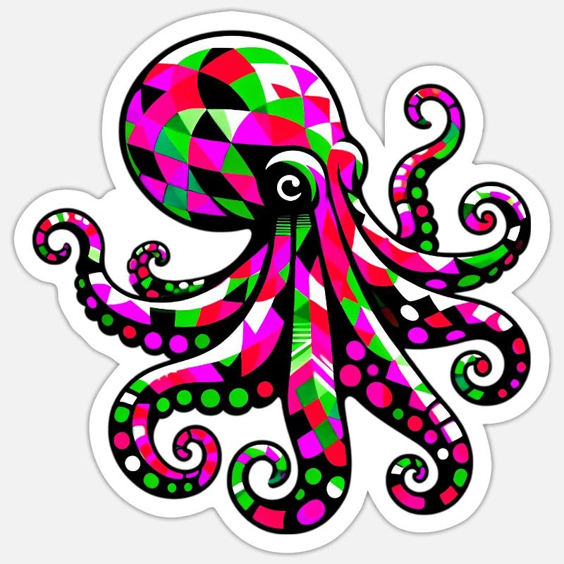 Octopus - Sticker size S (10 x 10 cm) - white matte