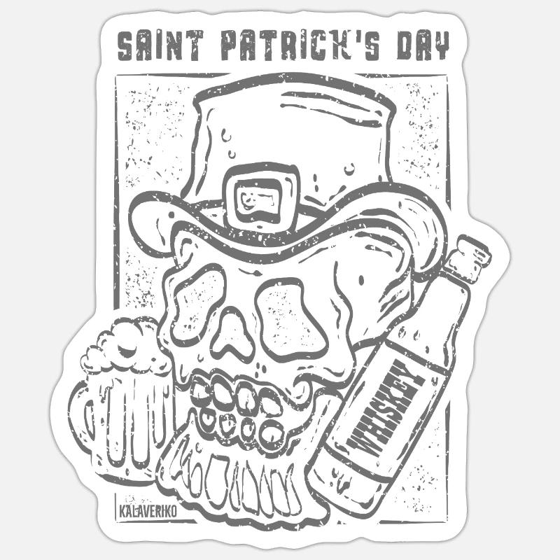 St. Patrick's Day - Sticker Größe S (10 x 10 cm) - Mattweiß