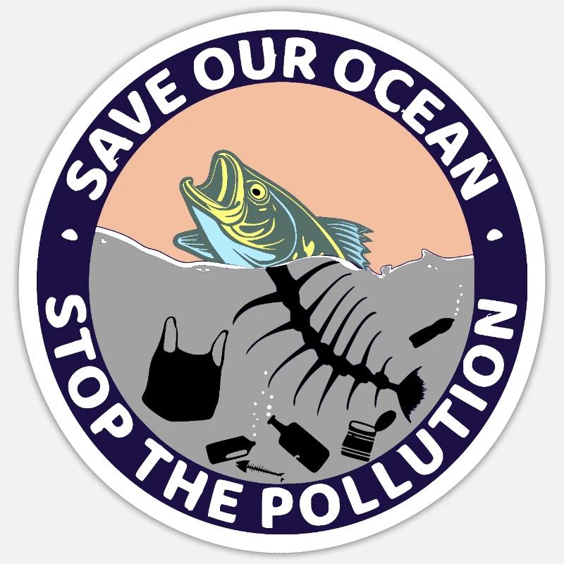 Save our ocean - Sticker size S (10 x 10 cm) - white matte