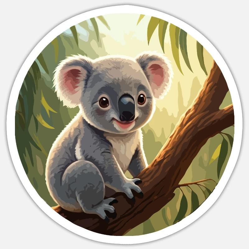 Koala-Bär im Baum - Sticker Größe S (10 x 10 cm) - Mattweiß