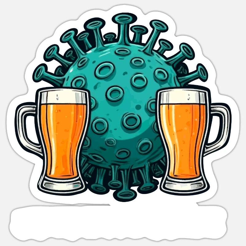 Ich habe eine Biergrippe Sticker Größe S (10 x 10 cm)