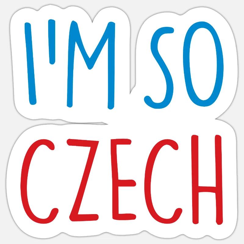 JE SUIS TELLEMENT TCHÈQUE République tchèque Sticker taille S (10 x 10 cm)