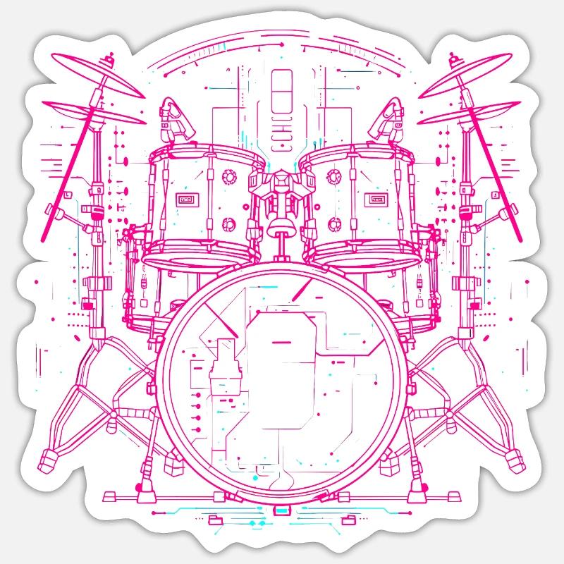 Trapset Line Art - Sticker size S (10 x 10 cm) - white matte