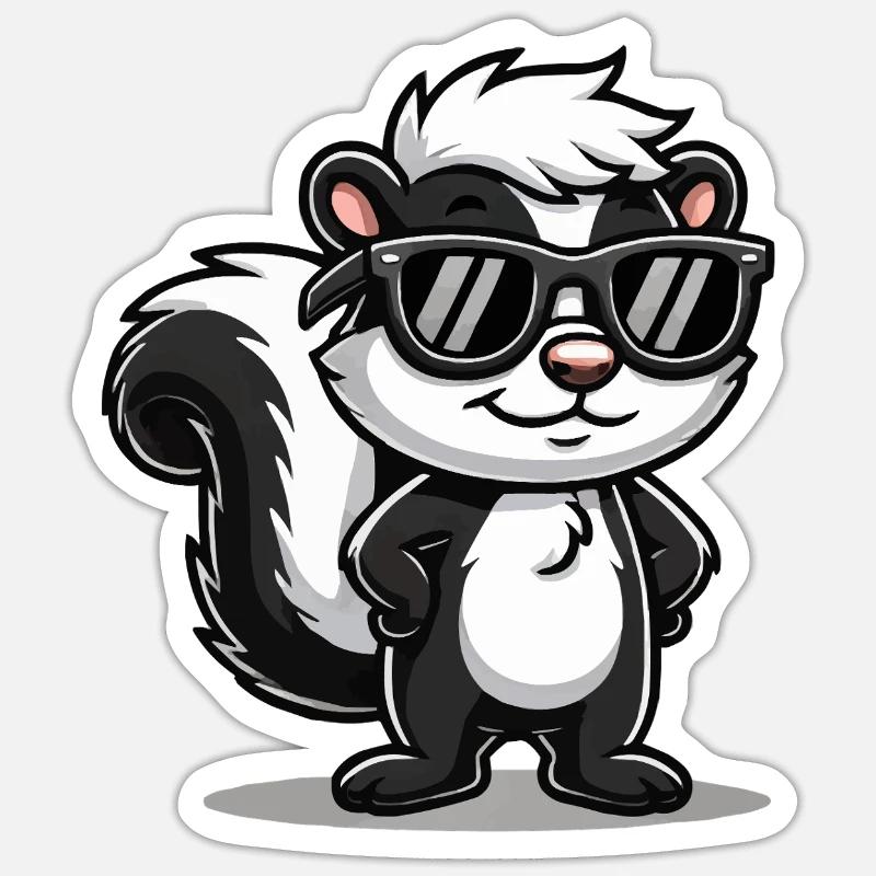 Bande dessinée Skunk - Sticker taille S (10 x 10 cm) - blanc mat