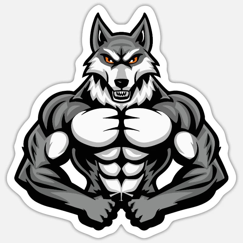Cat Muscles Workout - Sticker size S (10 x 10 cm) - white matte