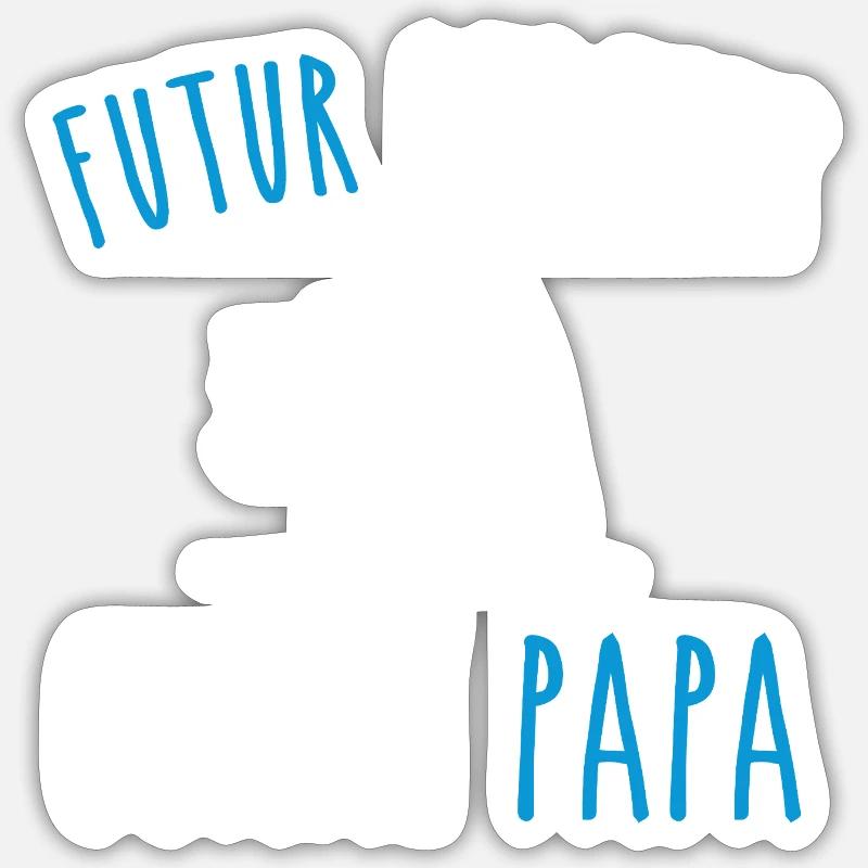 Future surfer like dad - Sticker size S (10 x 10 cm) - white matte