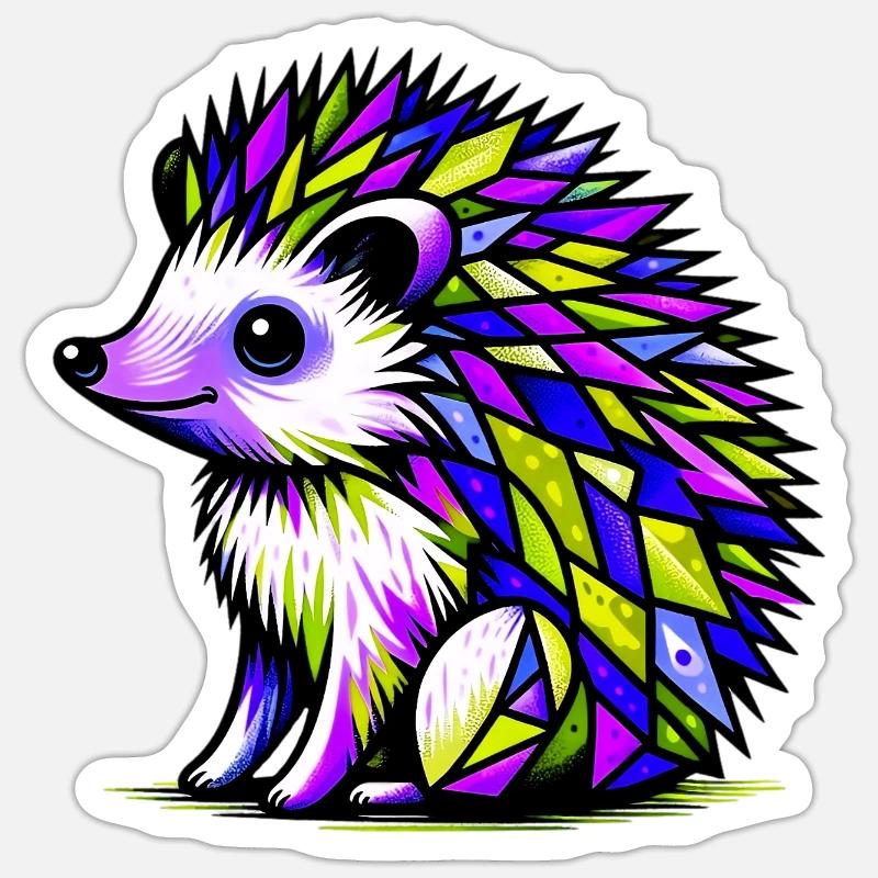 Igel - Sticker Größe S (10 x 10 cm) - Mattweiß