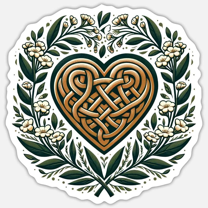 Celtic Art Heart Springtime Druid Pagan Artwork Sticker size S (10 x 10 cm)