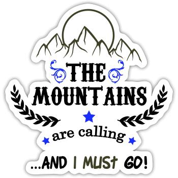 the mountains are calling 02 - Sticker Größe S (10 x 10 cm) - Mattweiß - Vorne
