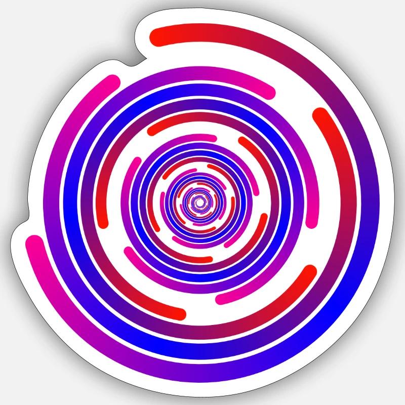 crazy circles - Sticker Größe S (10 x 10 cm) - Mattweiß