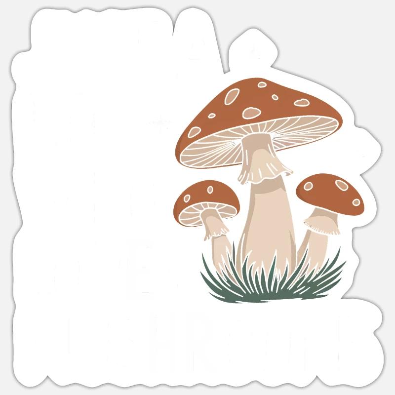 Champignons Champignons Champignon Champignon - Sticker taille S (10 x 10 cm) - blanc mat