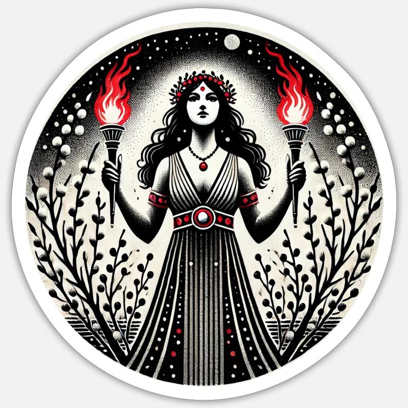 Déesse Hécate - Sticker taille S (10 x 10 cm) - blanc mat