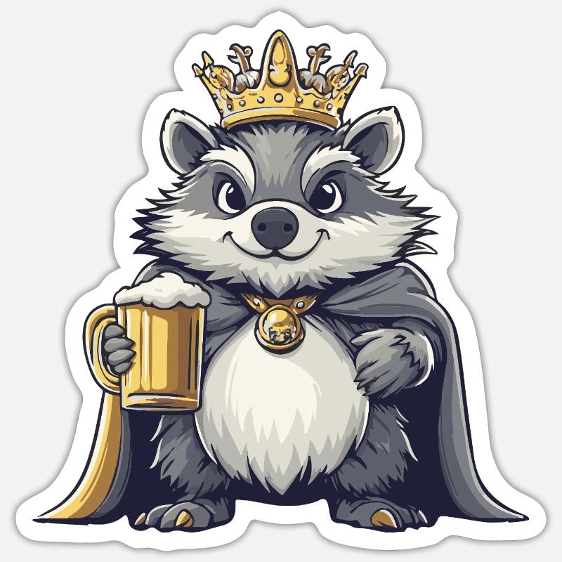 Hérisson Bière Drôle - Sticker taille S (10 x 10 cm) - blanc mat