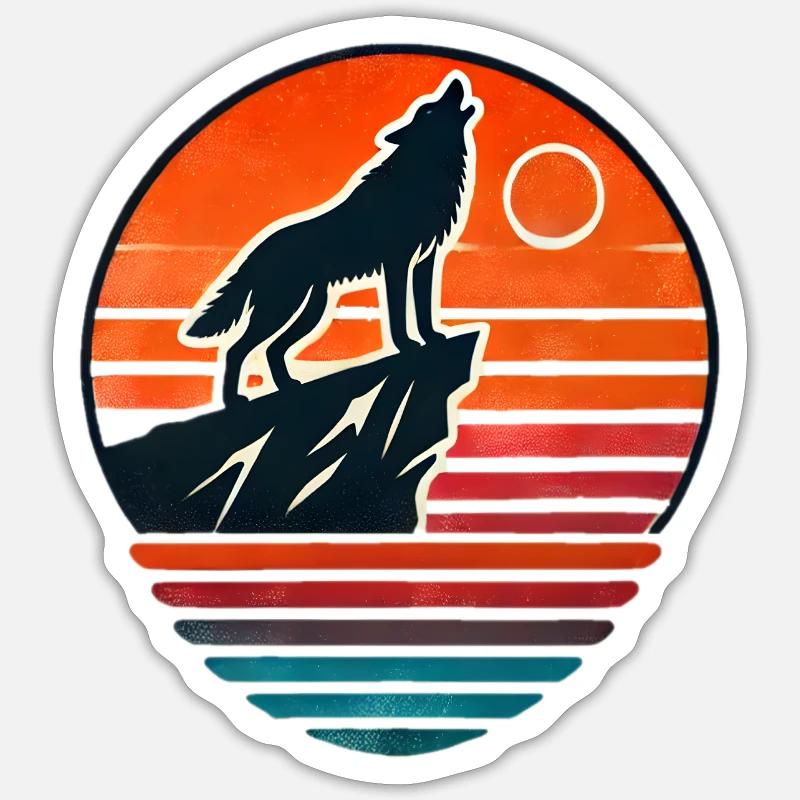 Wolf at sunset 🌅🐺 Sticker size S (10 x 10 cm)