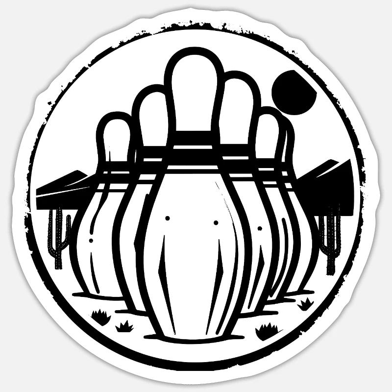 Symbole du bowling - Sticker taille S (10 x 10 cm) - blanc mat