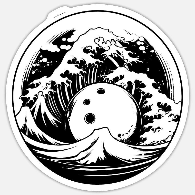 Bowling - Sticker size S (10 x 10 cm) - white matte