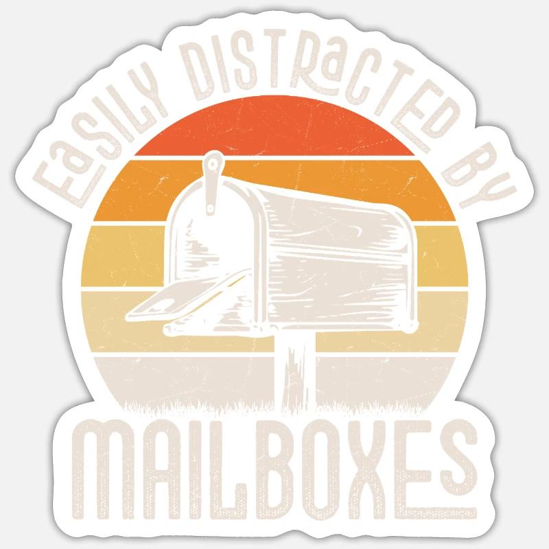 Easily Distracted By Mailboxes Postal Worker Mail Sticker Größe S (10 x 10 cm)