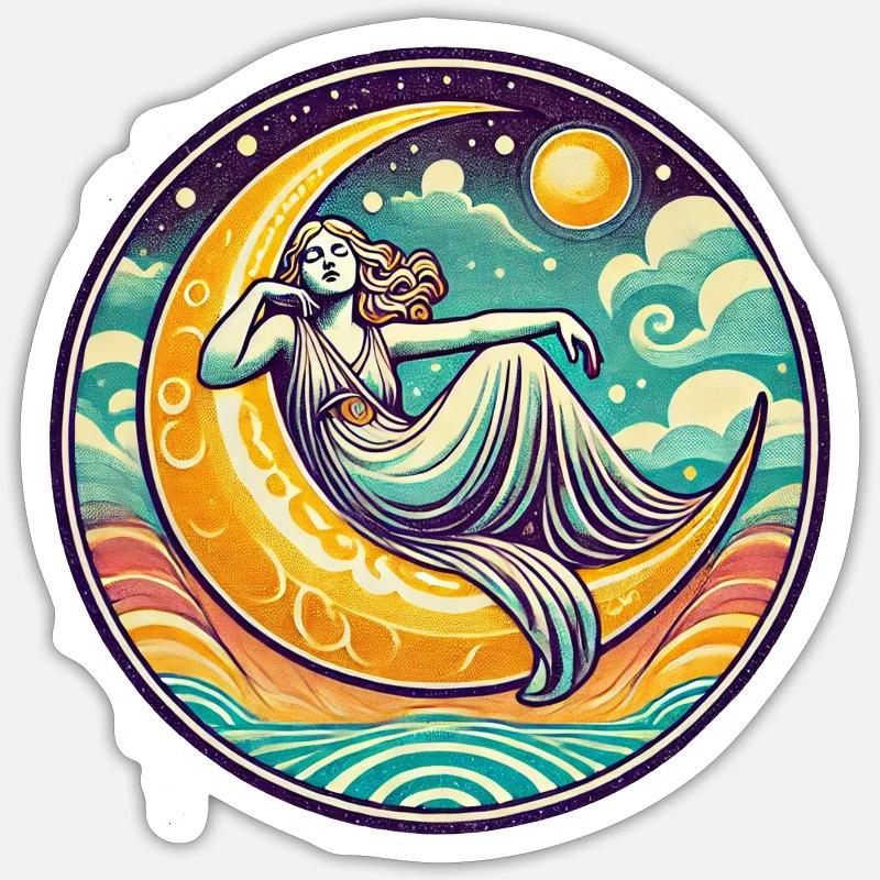 Moon Goddess - Sticker size S (10 x 10 cm) - white matte