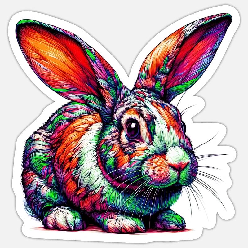 Lapin Sticker taille S (10 x 10 cm)