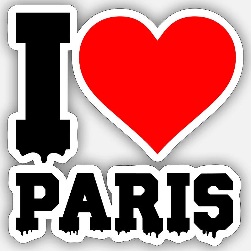 J’adore Paris - Sticker taille S (10 x 10 cm) - blanc mat