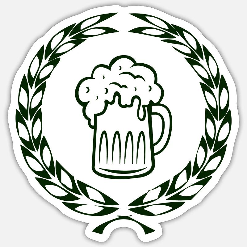 Couronne de bière - Sticker taille S (10 x 10 cm) - blanc mat