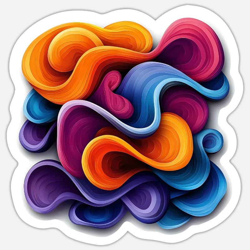 Twisting Wave-like Events - Abstract - Sticker size S (10 x 10 cm) - white matte