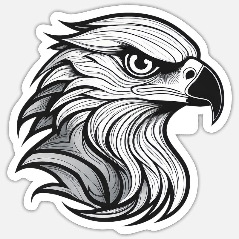 Expressionist eagle head-laying Sticker size S (10 x 10 cm)
