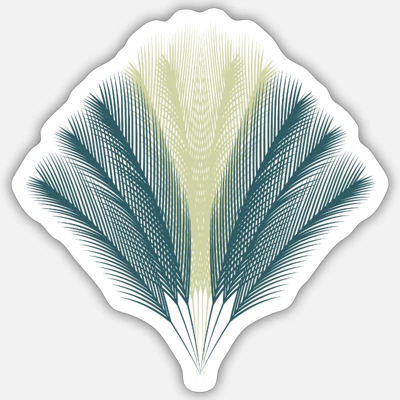Feather Fan - Sticker size S (10 x 10 cm) - white matte