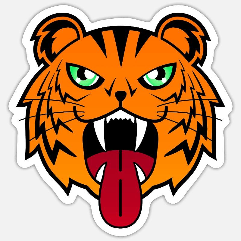 Tiger (Head) 01 - Sticker size S (10 x 10 cm) - white matte