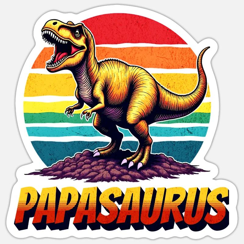 PAPASAURUS Matching Saurus Rex Father Dinsosaur Sticker size S (10 x 10 cm)