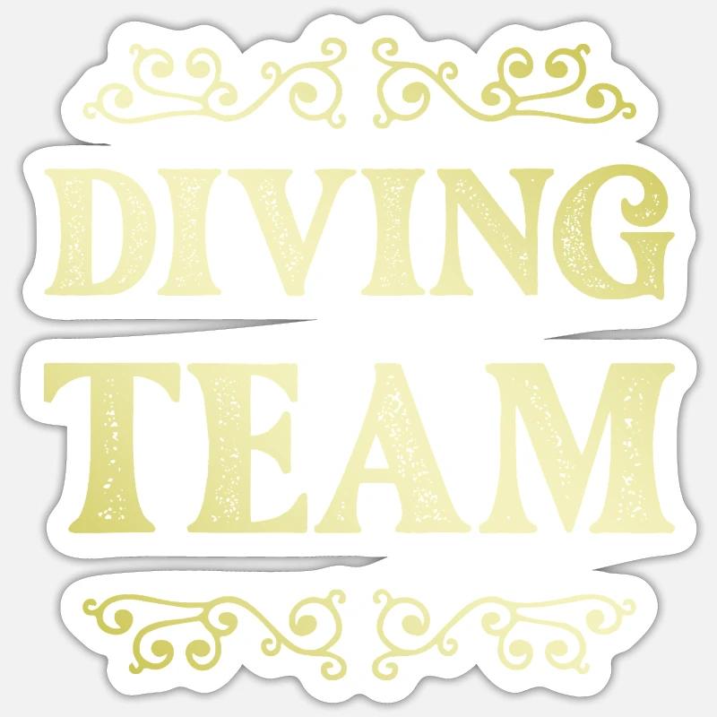 Équipe de plongée - Sticker taille S (10 x 10 cm) - blanc mat