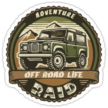 OFF ROAD LIFE - Sticker taille S (10 x 10 cm) - blanc mat - Devant