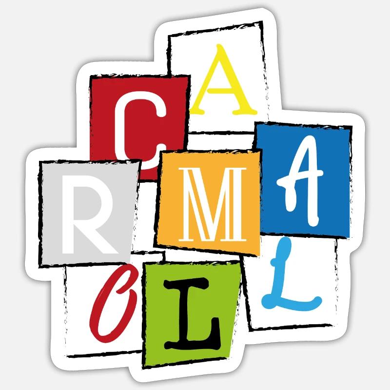 Mallorca "MLLRC" Bunte Buchstaben Collage Design Sticker Größe S (10 x 10 cm)