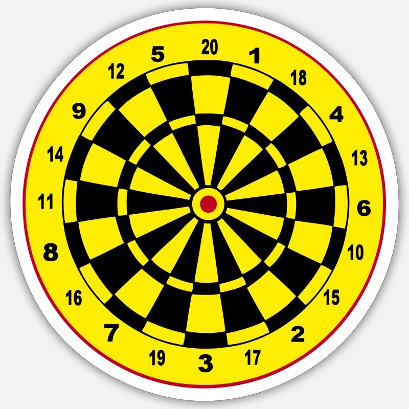 Darts, darts, darts, stickers, dartboard - Sticker size S (10 x 10 cm) - white matte