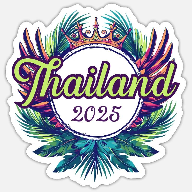 L’équipe de Thaïlande 2025 - Sticker taille S (10 x 10 cm) - blanc mat