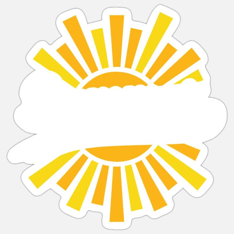 Soleil d’été - Sticker taille S (10 x 10 cm) - blanc mat