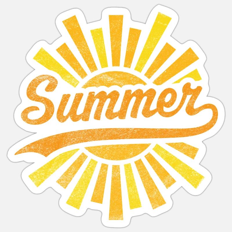 Sommersonne - Sticker Größe S (10 x 10 cm) - Mattweiß