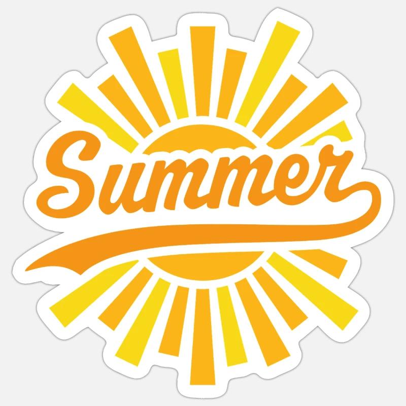 Soleil d’été - Sticker taille S (10 x 10 cm) - blanc mat