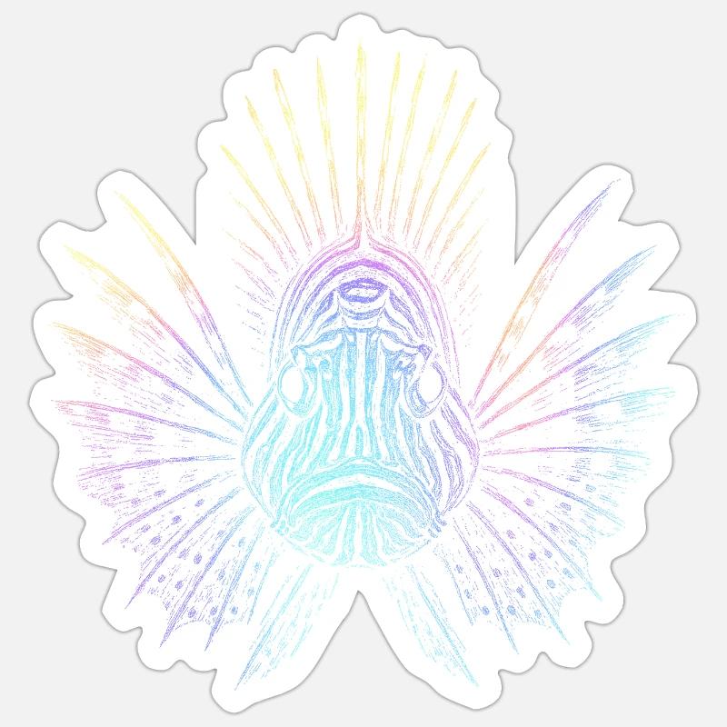 Feuerfisch - Sticker Größe S (10 x 10 cm) - Mattweiß