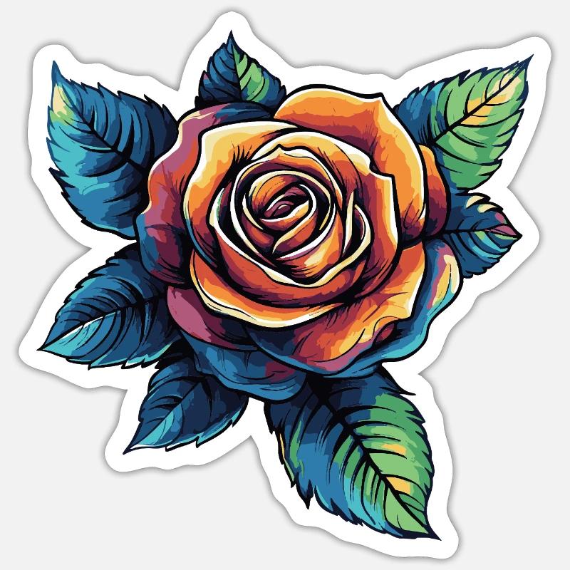Rose - Sticker size S (10 x 10 cm) - white matte